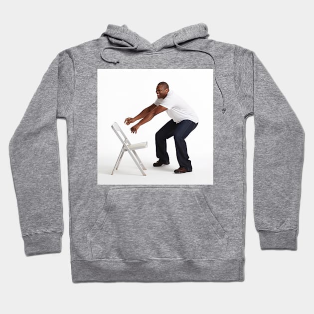 folding chair design Hoodie by Maverick Media